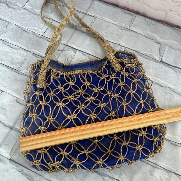 80’s Woven twine/straw patterned Beach mesh bag RARE FIND! - Picture 5 of 7